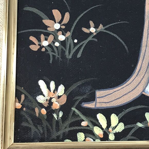 Vtg. Japanese Oriental Maiden Oil On Canvas Signed Painting Gold Framed Matted - Picture 14 of 15